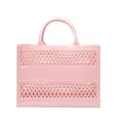 Stylish pink hollow-out PVC beach tote bag for travel and shopping storage. - Hollow Handbag Style / Medium Size (27*10*20cm) / Pink