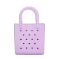 Waterproof purple PVC beach bag with perforated design for large capacity storage. - Purple
