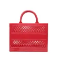 Stylish red PVC perforated lattice tote bag with large capacity for beach and travel - Hollow Handbag Style / Medium Size (27*10*20cm) / Red