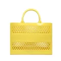 Bright yellow hollow-out PVC beach tote bag large capacity travel storage handbag - Hollow Handbag Style / Medium Size (27*10*20cm) / Yellow