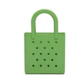 Large capacity vibrant green waterproof PVC beach tote bag with perforated hole design - Fruit Green
