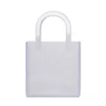Transparent PVC beach tote bag with perforated holes and sturdy top handles for women - Clear