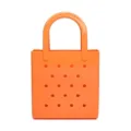 Vibrant orange perforated waterproof PVC beach tote bag with a simple easy-clean design - Orange