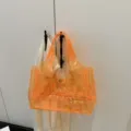 Πορτοκαλί διαφανής τσάντα PVC με στάμπα Tote Bag - Πορτοκαλί