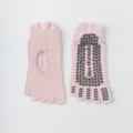 Pink yoga toe socks with anti-slip silicone grips for women pilates fitness sports use. - One Size / Pink