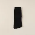 Women's pure cotton black five toe socks mid-tube breathable comfortable athletic split toe socks - One Size / Black