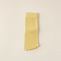 Light yellow cotton five-toe mid-tube socks for women, breathable and comfortable. - One Size / Yellow