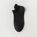 Black men's low-cut boat socks, breathable mesh summer short socks with heel protection. - One Size / Black