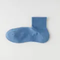 Men's breathable mesh short socks, solid blue cotton summer casual ankle socks. - One Size / Blue