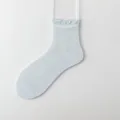 Light blue sheer lace trim summer mesh mid-calf socks for women breathable daily wear style - One Size / Light Blue