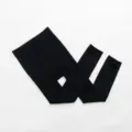 Black stirrup leggings for women, solid color fleece lined winter tights, slim fit stretchy pants. - (45-70 kg) / Black Stirrup