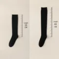Women black long socks over the knee calf socks size guide specification chart display - Over-the-Knee Socks / Black