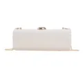 Elegant white crocodile embossed rectangular clutch bag with a stylish golden chain strap - White
