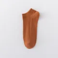 Hommes chaussettes invisibles d'ete courtes unies marron pour les chaussures casual mode - Taille unique / Couleur caramel