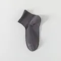 Men's dark grey cotton short boat socks, breathable summer low-cut solid color ankle socks. - One Size / Dark Gray
