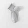 Men grey cotton short socks breathable low cut boat sock solid color summer style sku - One Size / Light Gray