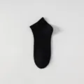 Men's black cotton short socks, breathable everyday ankle socks for comfort and style. - One Size / Black