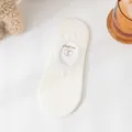 Cute bear low-cut boat socks for women, breathable summer invisible anti-slip socks. - One Size (35-39) / White