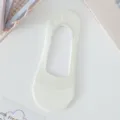 White women low cut invisible boat socks, thin breathable summer anti slip short socks. - One Size / Creamy White