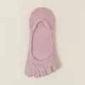 Pink five toe socks for women summer thin low cut invisible boat socks breathable cotton - One Size / Pink