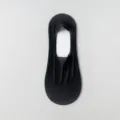 Women ice silk no-show socks, solid color shallow boat socks, comfortable anti-slip style. - One Size (35-39) / Black