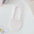 Women beige no show socks summer thin breathable low cut boat sock casual daily wear - One Size / Pink White