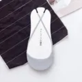 Summer thin ice silk invisible low-cut women socks with non-slip strap for high heels sandals - One Size (35-39) / Light Gray