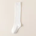 Calze alte bianche tinta unita da donna, stile JK classico in cotone per uso quotidiano. - Taglia Unica (35-39) / Calze al polpaccio - bianco