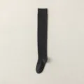 Dark grey over-the-knee cotton socks for women, Japanese style slim long stocking. - One Size / Over-the-Knee - Dark Gray