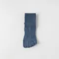 Men's breathable five-toe cotton socks, solid blue-grey athletic mesh toe socks for summer. - One Size / Blue