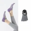 Non-slip five toe yoga socks with strap breathable fitness pilates sports socks grey - One Size / Dark Gray