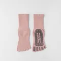 Pink five-toe yoga socks, non-slip pilates fitness socks, comfortable cotton mid-tube socks. - One Size / Pink