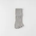 Men's grey cotton five toe socks, breathable mesh design, comfortable athletic variant. - One Size / Light Gray