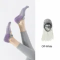 Non-slip five toe yoga socks with strap, professional pilates and fitness grip socks variant. - One Size / Creamy White