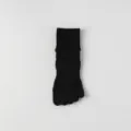 Men black five toe socks breathable cotton mesh short athletic casual socks for daily wear - One Size / Black