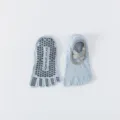 Femme chaussettes de yoga bleu clair antidérapantes cinq doigts pilates fitness sport - Taille unique / Bleu clair