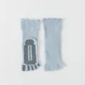 Chaussettes cinq doigts bleu clair antidérapantes pour femme yoga pilates milieu de tube. - Taille unique / Bleu clair
