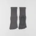 Grey cotton five toe yoga socks with non slip grips for pilates fitness workout footwear - One Size / Dark Gray