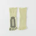 Chaussettes cinq orteils mi-mollet pour femme vert clair, antidérapantes pour pilates et yoga. - Taille unique / Vert clair