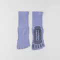 Women's non-slip five toe yoga socks pure cotton mid-tube pilates fitness socks light purple - One Size / Purple