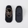 Schwarze Yogasocken mit Leoparden Kreuzriemen rutschfeste Pilates Socken für Damen Sport - Einheitsgröße / Schwarz