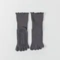 Chaussettes de yoga cinq doigts pour femme, antidérapantes avec picots en silicone. - Taille unique / Gris foncé