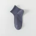 Men's solid color cotton short socks, breathable mesh summer ankle socks, comfortable fit. - One Size / Grey Blue