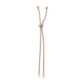 Close-up of rose gold stainless steel bolo bracelet chain with adjustable slider bead. - Rose Gold