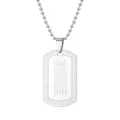 Detail view of stainless steel dog tag necklace with Thai Ha Taew Yant scriptures - Silver