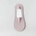 Pink shallow boat sock, ice silk invisible sock, low cut anti slip women thin socks. - One Size (35-39) / Purple