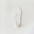 Women's shallow-cut ice silk invisible boat socks, summer thin non-slip breathable white socks. - One Size / White