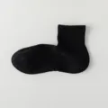 Black pure cotton summer short socks for women, breathable mesh design, comfortable fit. - One Size / Black