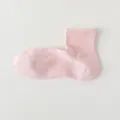 Women breathable pure cotton mesh short socks summer pink non-slip ankle daily wear casual - One Size / Light Pink