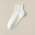 Witte katoenen enkelsokken voor dames, ademende korte sokken voor dagelijks gebruik. - Enkelhoog / Wit